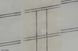 Canòdrom Meridiana - Detall (macro). Plànol en paper vegetal després de restaurar