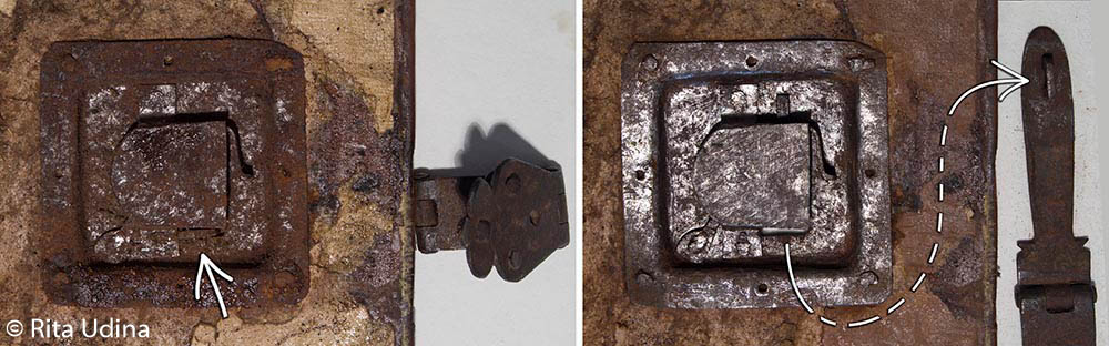 Lock clasp before and after fixing it